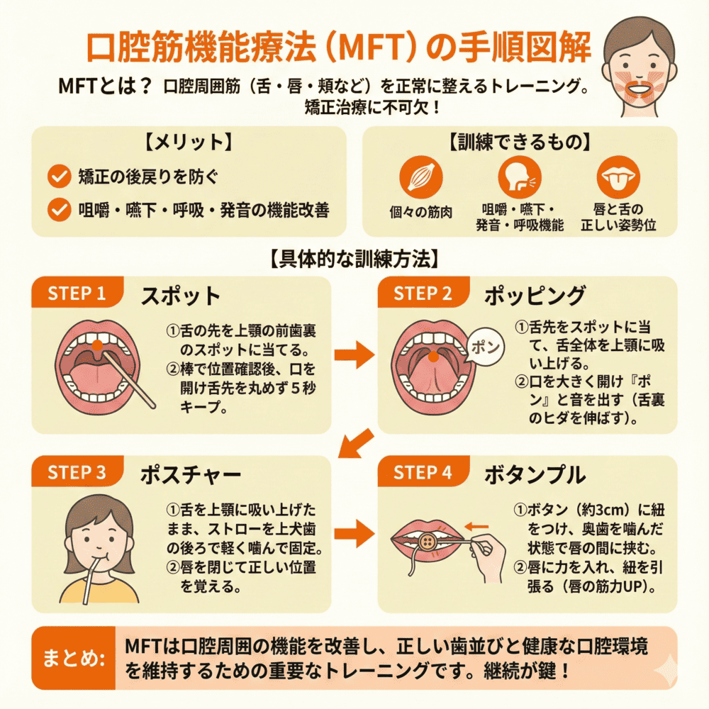 MFT（口腔筋機能療法）の図解